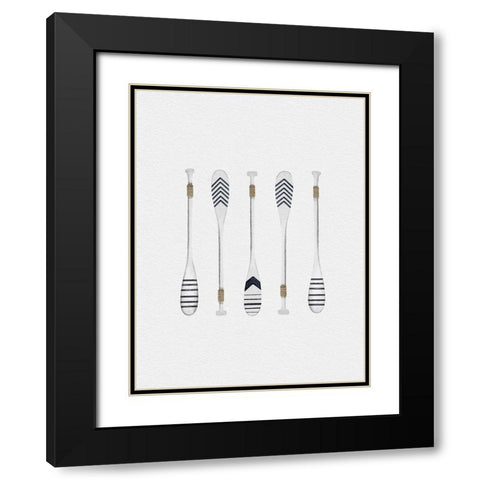 Paddles Black Modern Wood Framed Art Print with Double Matting by Straatsma, Leah