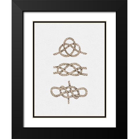 Sailor Knots Black Modern Wood Framed Art Print with Double Matting by Straatsma, Leah
