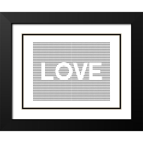 Love Dots Black Modern Wood Framed Art Print with Double Matting by Straatsma, Leah