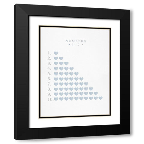 Numbers 1-10 Blue Black Modern Wood Framed Art Print with Double Matting by Straatsma, Leah