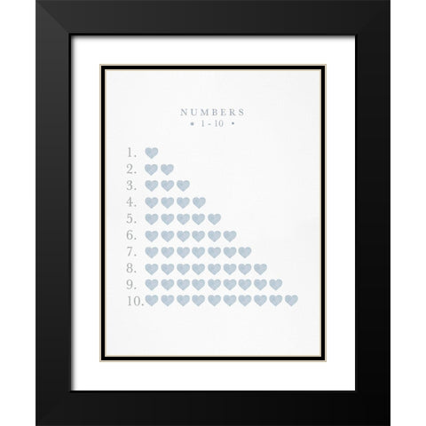 Numbers 1-10 Blue Black Modern Wood Framed Art Print with Double Matting by Straatsma, Leah