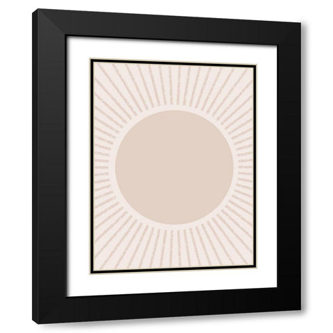 Peach Sunburst Black Modern Wood Framed Art Print with Double Matting by Straatsma, Leah