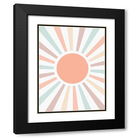 Retro Rainbow Pastel Black Modern Wood Framed Art Print with Double Matting by Straatsma, Leah