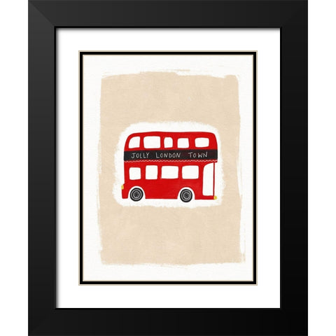 Jolly London Town Black Modern Wood Framed Art Print with Double Matting by Straatsma, Leah
