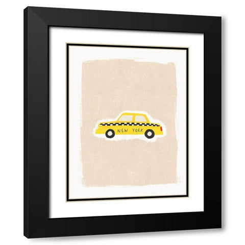 NYC Taxi Black Modern Wood Framed Art Print with Double Matting by Straatsma, Leah
