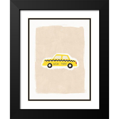 NYC Taxi Black Modern Wood Framed Art Print with Double Matting by Straatsma, Leah