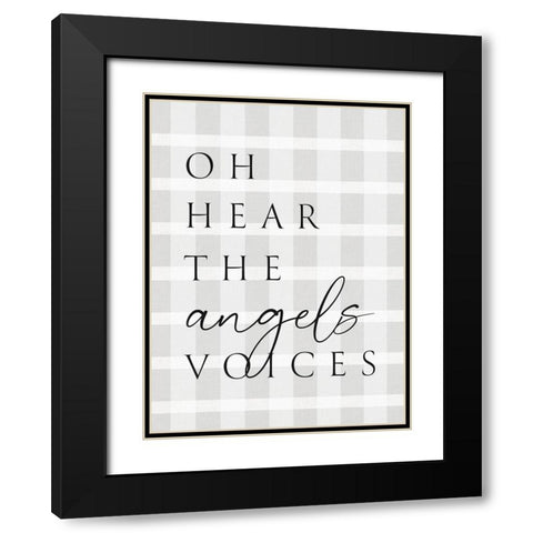 Oh Hear Plaid Black Modern Wood Framed Art Print with Double Matting by Straatsma, Leah