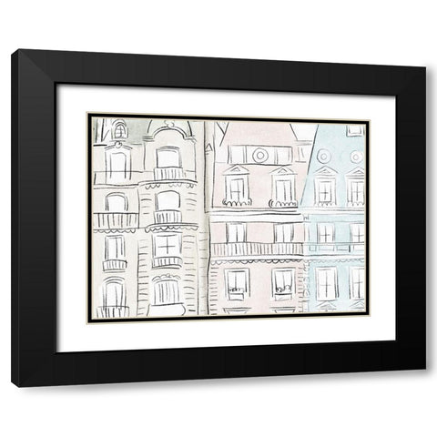 Pastel Paris Black Modern Wood Framed Art Print with Double Matting by Straatsma, Leah