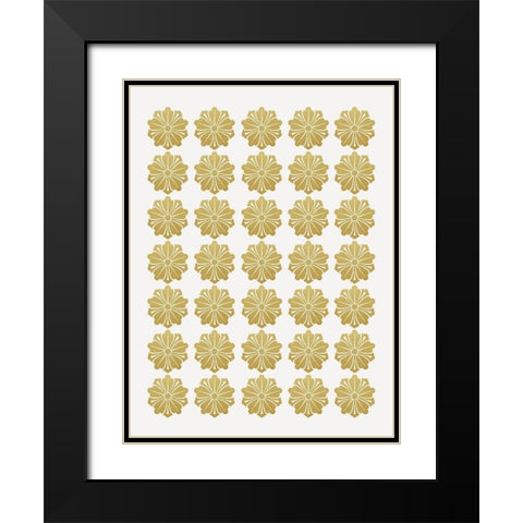 Gilded Flowers Black Modern Wood Framed Art Print with Double Matting by Straatsma, Leah