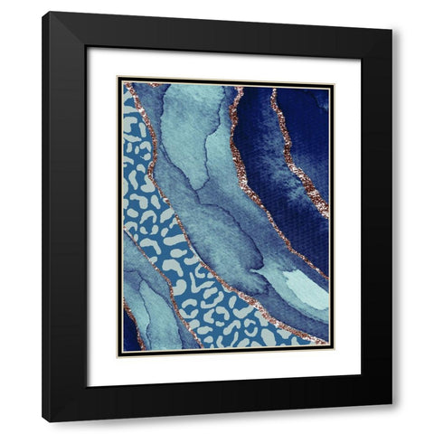 Ocean Cheetah Black Modern Wood Framed Art Print with Double Matting by Straatsma, Leah