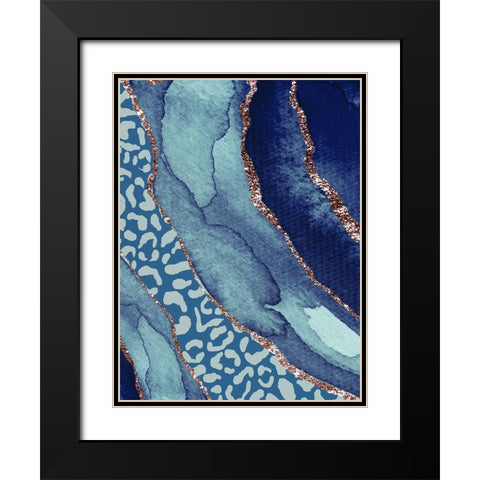 Ocean Cheetah Black Modern Wood Framed Art Print with Double Matting by Straatsma, Leah