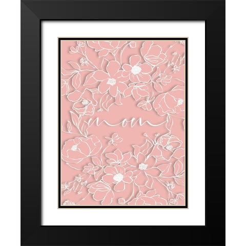 Mom Paper Cut Out Black Modern Wood Framed Art Print with Double Matting by Straatsma, Leah