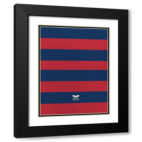 Striped Whale Black Modern Wood Framed Art Print with Double Matting by Straatsma, Leah