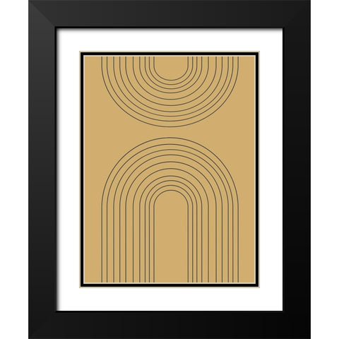 Abstract Rainbow Ochre Black Modern Wood Framed Art Print with Double Matting by Straatsma, Leah