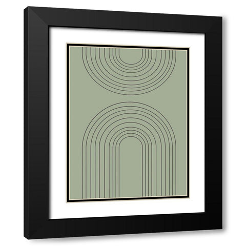 Abstract Rainbow Reseda Black Modern Wood Framed Art Print with Double Matting by Straatsma, Leah