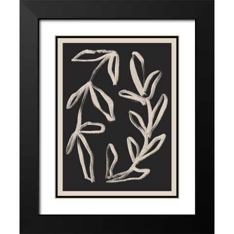 Botanical Vines 1 Black Modern Wood Framed Art Print with Double Matting by Straatsma, Leah