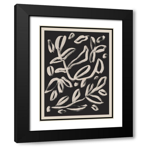 Botanical Vines 3 Black Modern Wood Framed Art Print with Double Matting by Straatsma, Leah