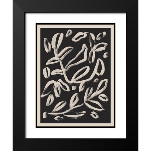 Botanical Vines 3 Black Modern Wood Framed Art Print with Double Matting by Straatsma, Leah