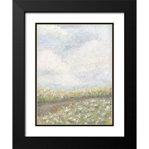 Pastel Oil Floral Fields Black Modern Wood Framed Art Print with Double Matting by Straatsma, Leah