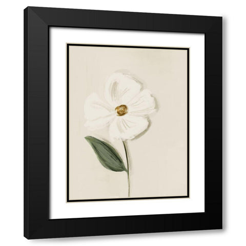 White Flower 2 Black Modern Wood Framed Art Print with Double Matting by Straatsma, Leah