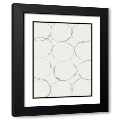 Sage Circles Black Modern Wood Framed Art Print with Double Matting by Straatsma, Leah