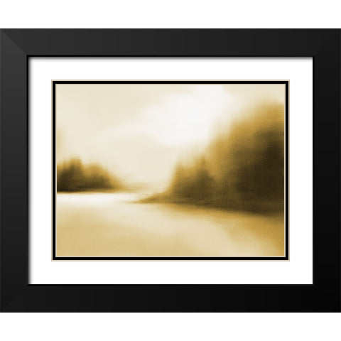 The Inlet Muted Mustard Black Modern Wood Framed Art Print with Double Matting by Straatsma, Leah
