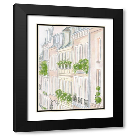 My View In Paris Black Modern Wood Framed Art Print with Double Matting by Straatsma, Leah