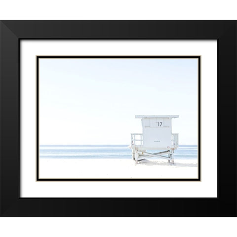 Beach Hut  Coastal 1 Black Modern Wood Framed Art Print with Double Matting by Straatsma, Leah