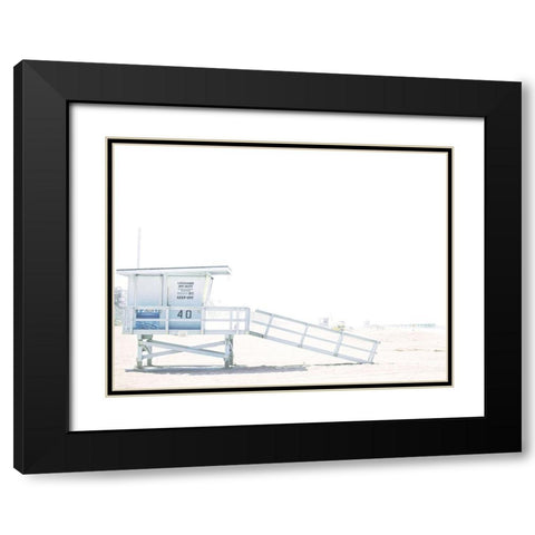 Beach Hut  Coastal 2 Black Modern Wood Framed Art Print with Double Matting by Straatsma, Leah