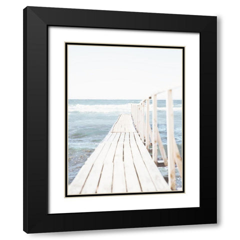 Beach Boardwalk Coastal 1 Black Modern Wood Framed Art Print with Double Matting by Straatsma, Leah