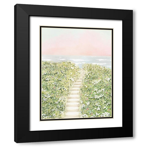 Floral Path To The Beach Black Modern Wood Framed Art Print with Double Matting by Straatsma, Leah
