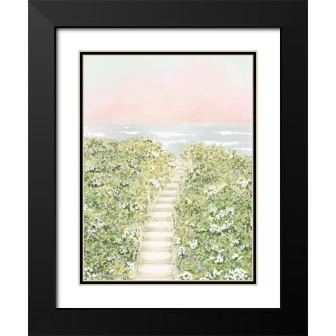 Floral Path To The Beach Black Modern Wood Framed Art Print with Double Matting by Straatsma, Leah
