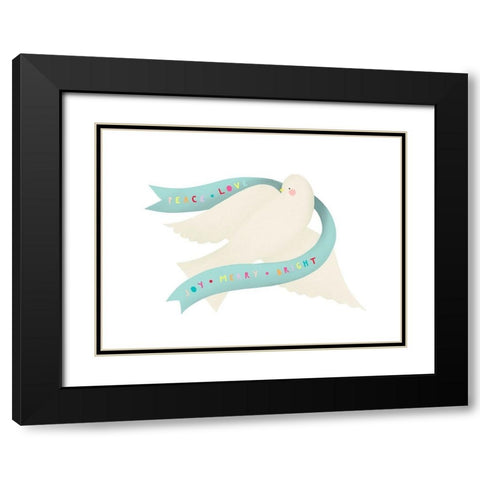 Peace Love Dove Black Modern Wood Framed Art Print with Double Matting by Straatsma, Leah