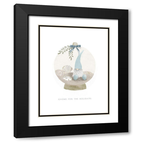 Gnome For The Holidays Black Modern Wood Framed Art Print with Double Matting by Straatsma, Leah