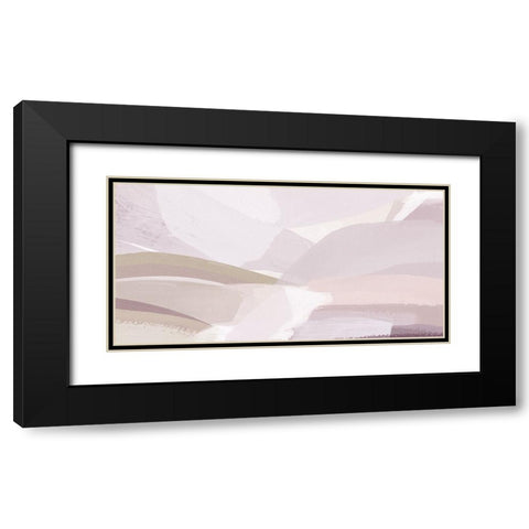 Brush Stroke Landscape Black Modern Wood Framed Art Print with Double Matting by Straatsma, Leah