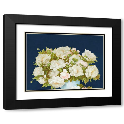 Medley in Soft Navy Black Modern Wood Framed Art Print with Double Matting by May