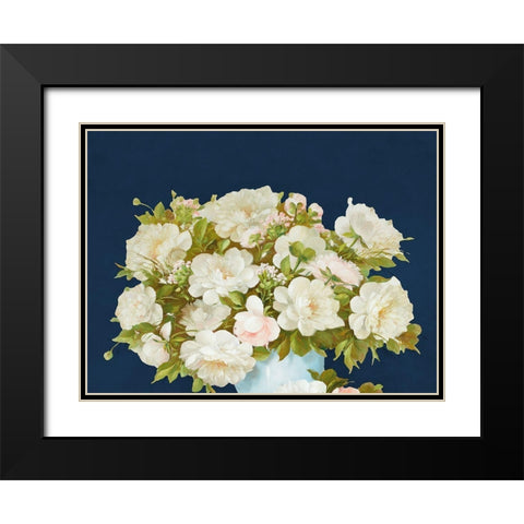 Medley in Soft Navy Black Modern Wood Framed Art Print with Double Matting by May