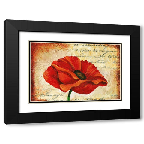 Poppy Script Black Modern Wood Framed Art Print with Double Matting by Budd, Tiffany