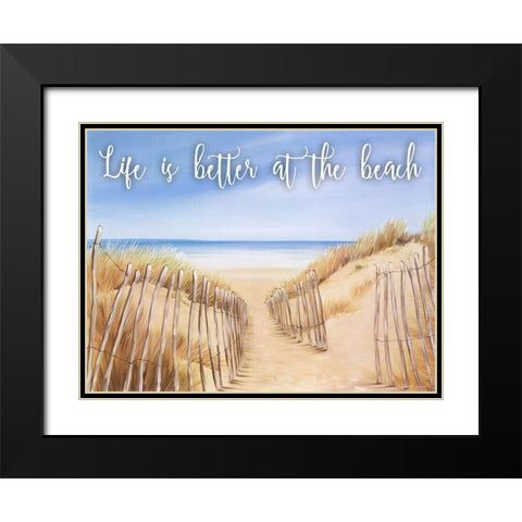 Life Is Better Black Modern Wood Framed Art Print with Double Matting by May