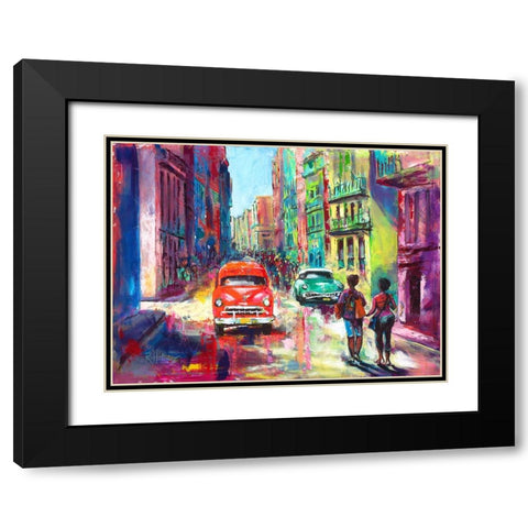 Havanna Black Modern Wood Framed Art Print with Double Matting by Holzner, Renate