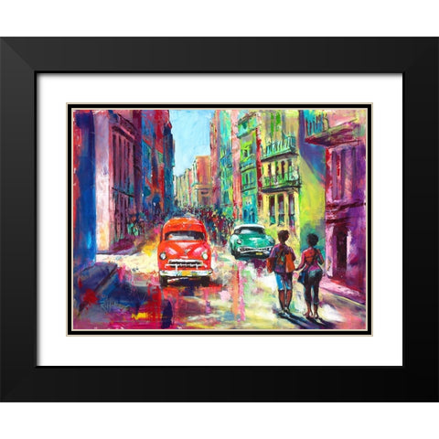 Havanna Black Modern Wood Framed Art Print with Double Matting by Holzner, Renate