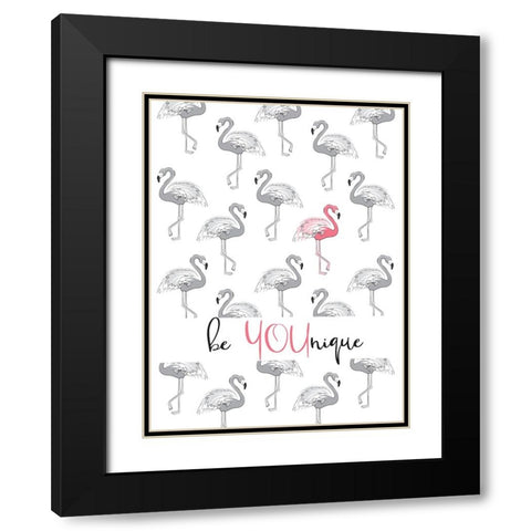 Be Younique Black Modern Wood Framed Art Print with Double Matting by Martina