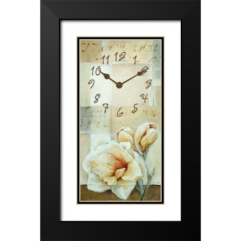 Long Frosted Rose 1 Black Modern Wood Framed Art Print with Double Matting by Budd, Tiffany