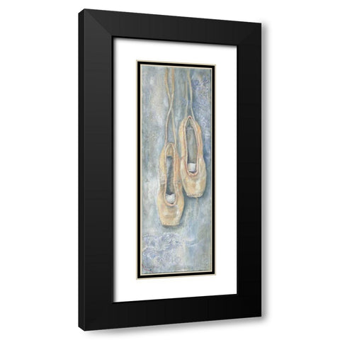 Hanging Ballerina Shoes Black Modern Wood Framed Art Print with Double Matting by May