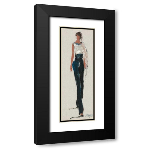 Catwalk Strutting Black Modern Wood Framed Art Print with Double Matting by May