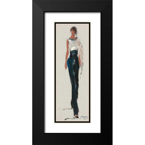 Catwalk Strutting Black Modern Wood Framed Art Print with Double Matting by May