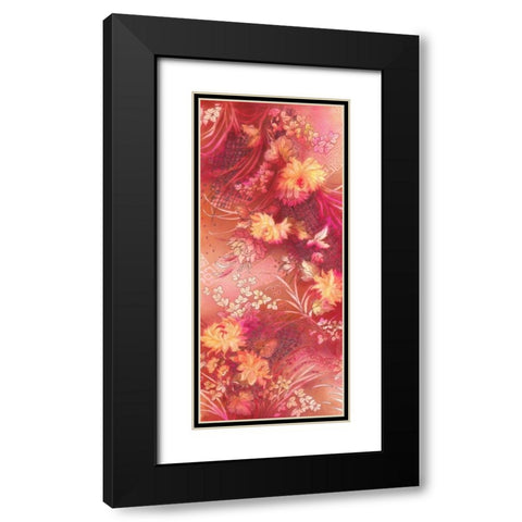 Crimson Collage Black Modern Wood Framed Art Print with Double Matting by May