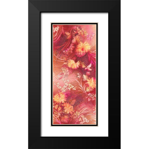 Crimson Collage Black Modern Wood Framed Art Print with Double Matting by May