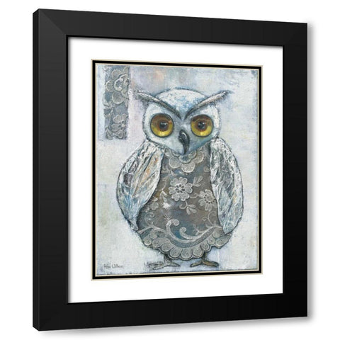 Frozen Owl 82561 Black Modern Wood Framed Art Print with Double Matting by May