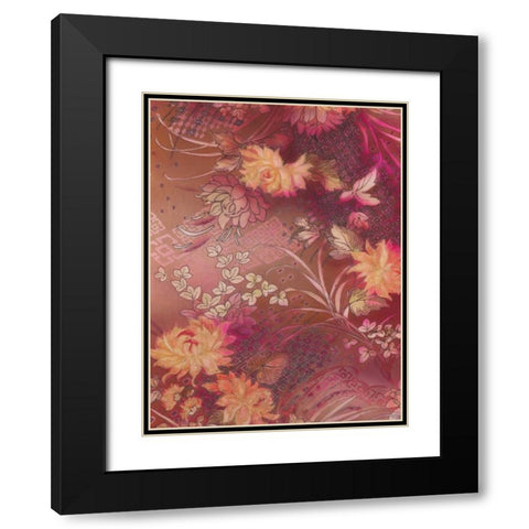 Marooned Florals C Black Modern Wood Framed Art Print with Double Matting by May